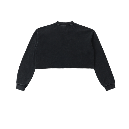 Queen Within Raw Edge Cropped Sweatshirt