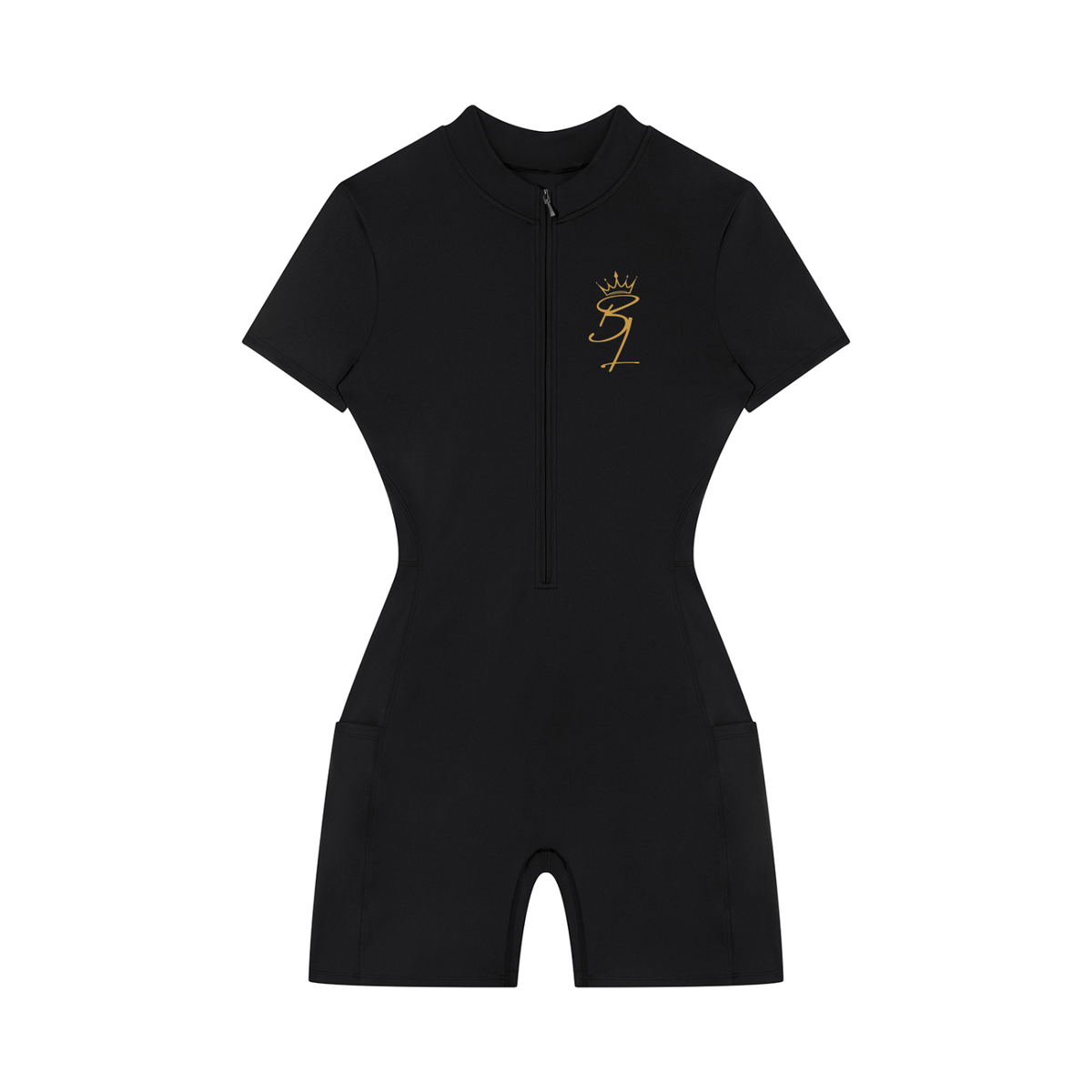 Queen Within Quarter-Zip Short Sleeve Romper