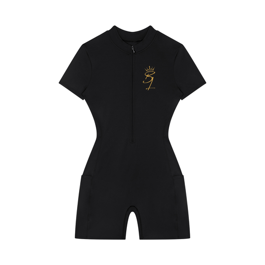 Queen Within Quarter-Zip Short Sleeve Romper