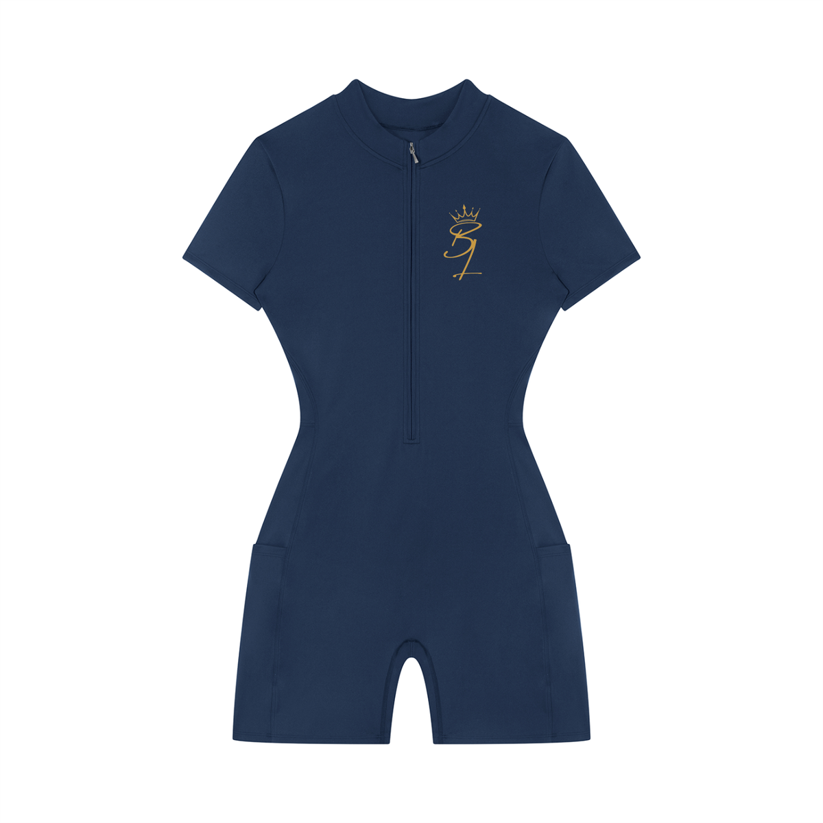 Queen Within Quarter-Zip Short Sleeve Romper