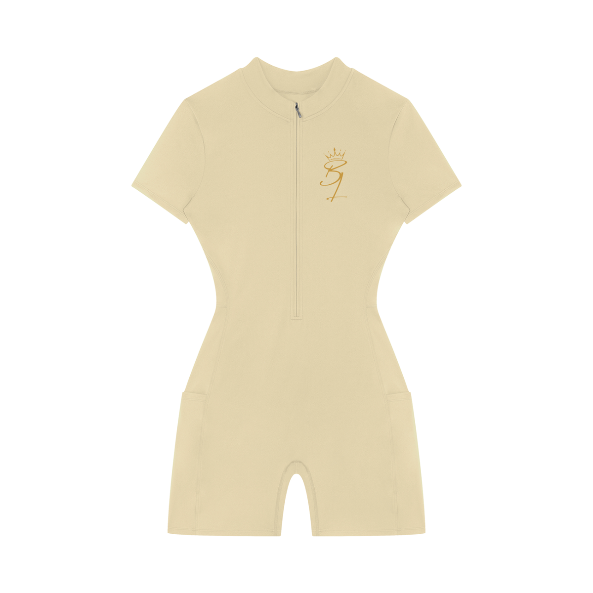 Queen Within Quarter-Zip Short Sleeve Romper