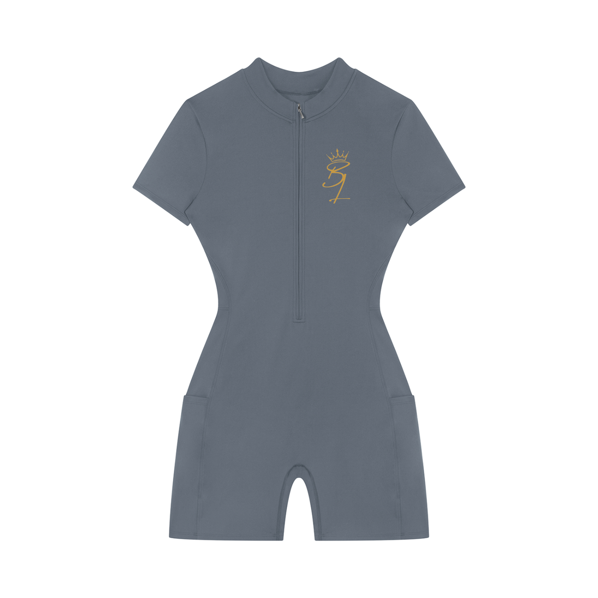 Queen Within Quarter-Zip Short Sleeve Romper